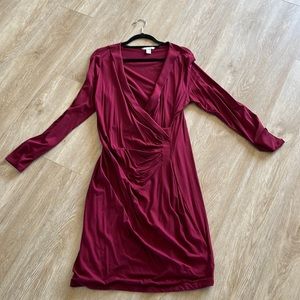Banana Republic Burgundy Ruched Dress Size XL